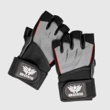 Fitness rukavice Iron Aesthetics Leather Beast, sivé · záber 2