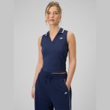 Dámsky slim top s golierom - tmavomodrý · záber 1
