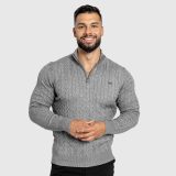 Pánsky sveter Iron Aesthetics Cable Knit, sivý · záber 4