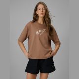 T-shirt regular s potlačou dámsky - béžový · záber 5