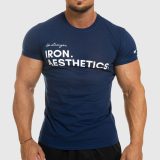 Pánske fitness tričko Iron Aesthetics Be Stronger, modré · záber 1