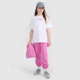 T-shirt oversize s potlačou dievčenský - biely · záber 2
