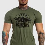 Pánske fitness tričko Iron Aesthetics Force, zelené · záber 3
