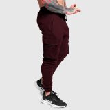 Pánske tepláky Iron Aesthetics Cargo Joggers, bordové · záber 5
