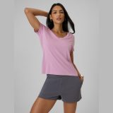 T-shirt regular s modalom dámsky - ružový · záber 1