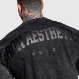 Oversize tričko Iron Aesthetics College, washed black · záber 5