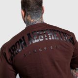 Oversize tričko Iron Aesthetics College, hnedé · záber 5
