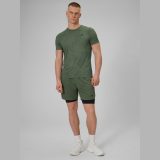 Pánske rýchloschnúce tréningové šortky - khaki · záber 1