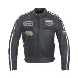 Pánska kožená moto bunda W-TEC Dark Vintage - Veľkosť: 4XL | Farba: Sivá · záber 1