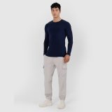 Longsleeve slim hladký pánsky - tmavomodrý · záber 2