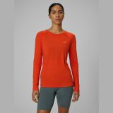 Trekkingové merino longsleeve dámske - oranžové · záber 1