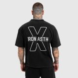 Pánske tričko Iron Aesthetics X Washed, čierne · záber 4