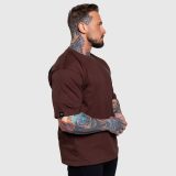Oversize tričko Iron Aesthetics College, hnedé · záber 4