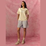 T-shirt loose s potlačou dámsky - krémový · záber 4