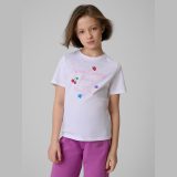 T-shirt regular s potlačou dievčenský - biely · záber 3