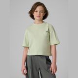 T-shirt loose jednofarebný dievčenský - zelený · záber 1