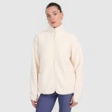 Sherpa fleece s golierom oversize dámsky - biely · záber 1