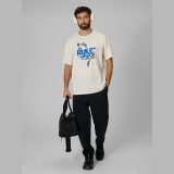 T-shirt loose s potlačou pánsky - béžový · záber 4