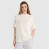 T-shirt oversize s potlačou dámsky - biely · záber 3