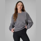 Mikina tepláková loose bez kapucne dámska - sivá · záber 1