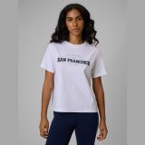 T-shirt boxy s potlačou dámsky - biely · záber 1