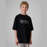 T-shirt loose s potlačou chlapčenský - čierny · záber 7