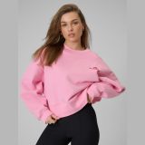 Mikina dresová loose bez kapucne dámska - ružová · záber 1