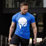 Ultrasoft tričko Iron Aesthetics Skull, modré · záber 2