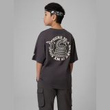 T-shirt loose s potlačou chlapčenský - sivý · záber 3