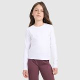 Dievčenský slim hladký longsleeve - biely · záber 1