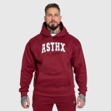 Oversized mikina Iron Aesthetics ASTHX, bordová · záber 2