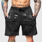 Teplákové kraťasy Iron Aesthetics College, washed black · záber 5