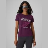 T-shirt slim s potlačou dámsky - fialový · záber 1