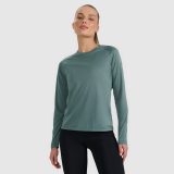 Dámsky rýchloschnúci trailový bežecký longsleeve - tyrkysové · záber 1