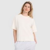 Dámske oversize hladké tričko - biela · záber 3