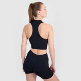 Dámsky rýchloschnúci tréningový slim crop top - čierny · záber 2