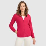 Dámsky slim fleece s kapucňou - ružový · záber 1