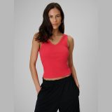 Top slim z rebrovanej pleteniny dámsky - červený · záber 1