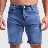 Pánske rifľové kraťasy Iron Aesthetics Denim Stretch, modré · záber 1