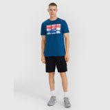 T-shirt regular s potlačou pánsky - tyrkysový · záber 4