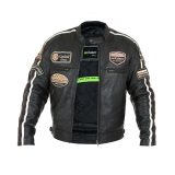 Pánska kožená moto bunda W-TEC Sheawen Black - Veľkosť: M | Farba: Čierna · záber 3