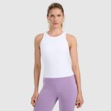 Dámsky slim top z rebrovanej pleteniny - biely · záber 1