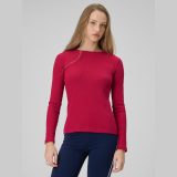 Longsleeve slim z rebrovanej pleteniny dámsky - ružový · záber 1