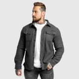 Pánska plstená košela Iron Aesthetics Felted, sivá · záber 3