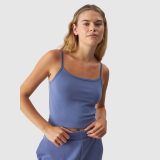Dámsky slim crop-top s modalom bez potlače - tmavomodrý · záber 1