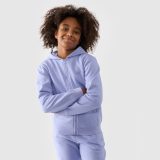 Dievčenská rozopínateľná tepláková mikina s kapucňou - denim · záber 1