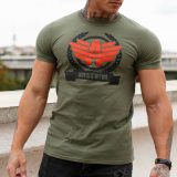 Pánske fitness tričko Iron Aesthetics Triumph, Vojenská zelená · záber 1