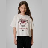 T-shirt boxy s potlačou dievčenský - krémový · záber 1