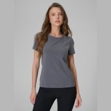 T-shirt slim hladký dámsky - sivý · záber 1