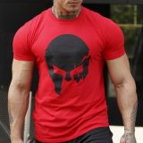 Ultrasoft tričko Iron Aesthetics Skull, červené · záber 1